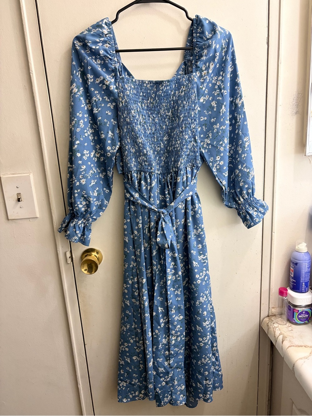 Reversible Blue Floral Midi Dress
